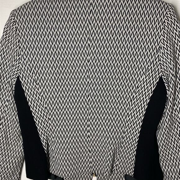 Calvin Klein Zippered Front Blazer Size 6P Black & White Tailored Petite - Picture 7 of 14